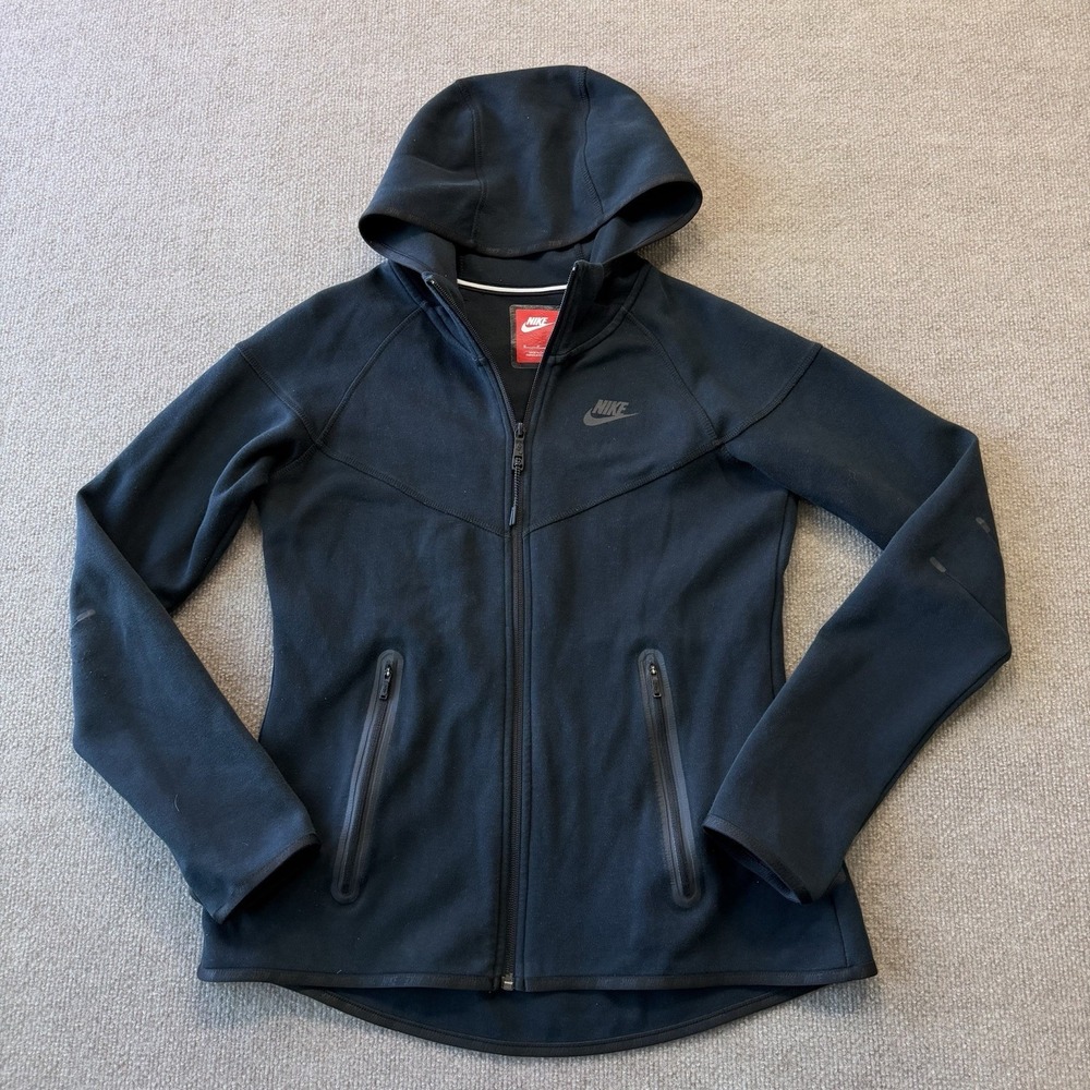 Nike Women's Athletic Full Zip Black Hoodie Tech Fleece Jacket Size Medium - Picture 2 of 12